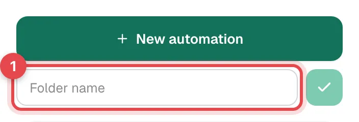 The New folder button turned into a Folder name box