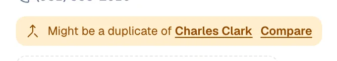 Might be a duplicate banner on a customer profile with the Compare link