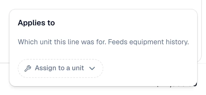 Applies to box with the Assign to a unit picker