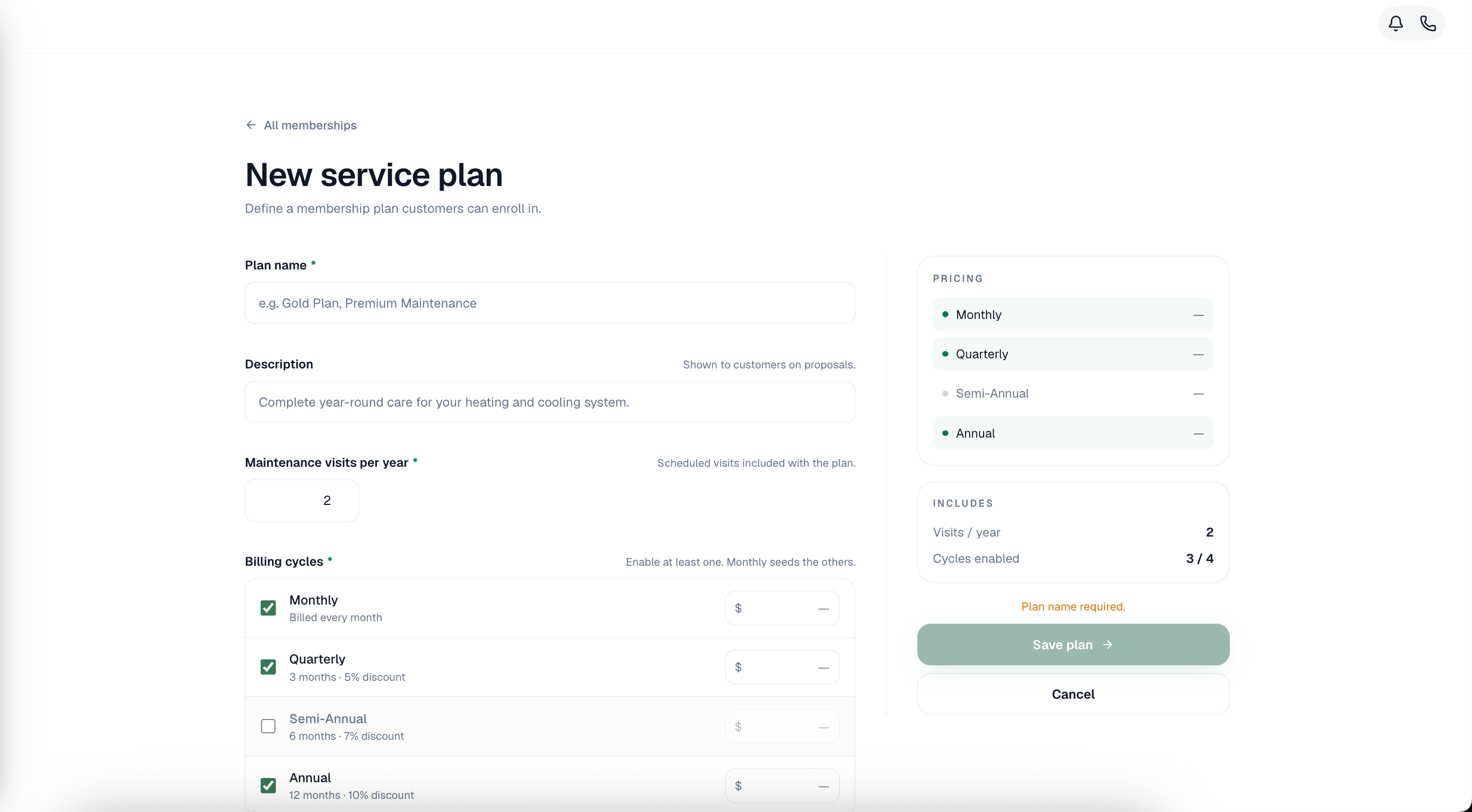 Membership template editor